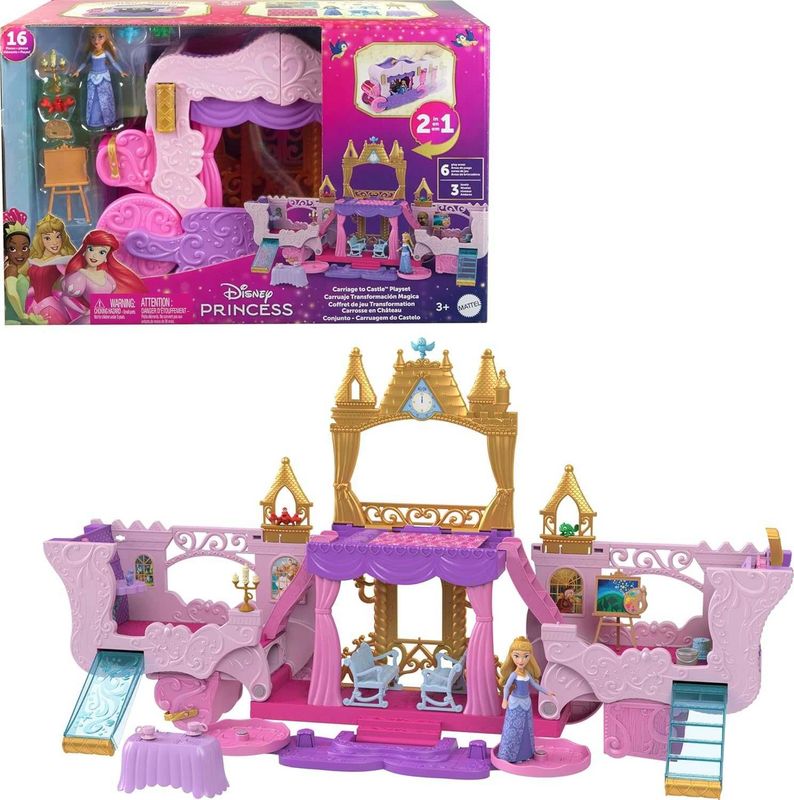 Disney Princess от Mattel, трансформирующийся набор «Карета в замок» Disney Princess от Mattel, трансформирующийся набор «Карета в замок»