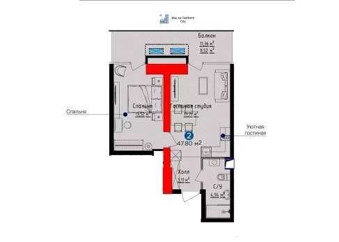 Срочно продается 2х ком квартира в ЖК "U-TOWER" 47м2 12-этаж Срочно продается 2х ком квартира в ЖК "U-TOWER" 47м2 12-этаж