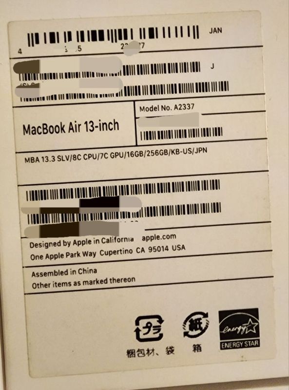 Macbook Air M1 13.3/GPU16GB/256GB Макбук М1 16гб оператив, 256гб памят