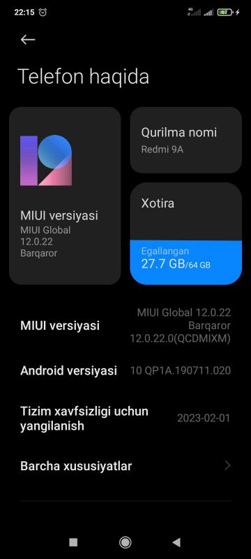 Redmi 9A holati yaxshi ekrani singan ozi yaxshi