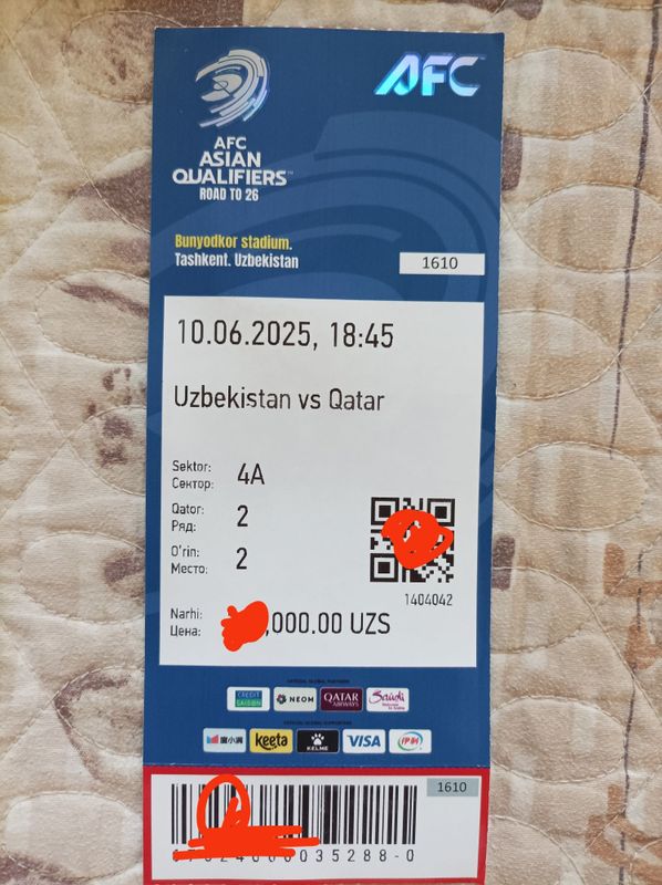 Bilet futbol Uzbekistan vs Qatar