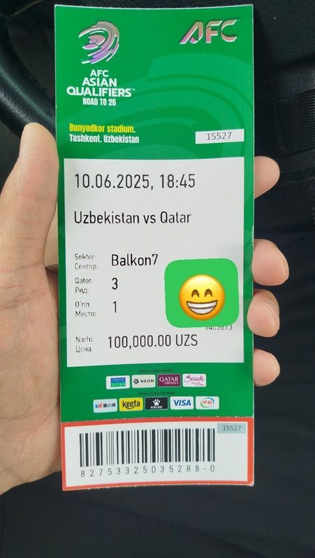 Bilet bor fudbolga ozbekiston