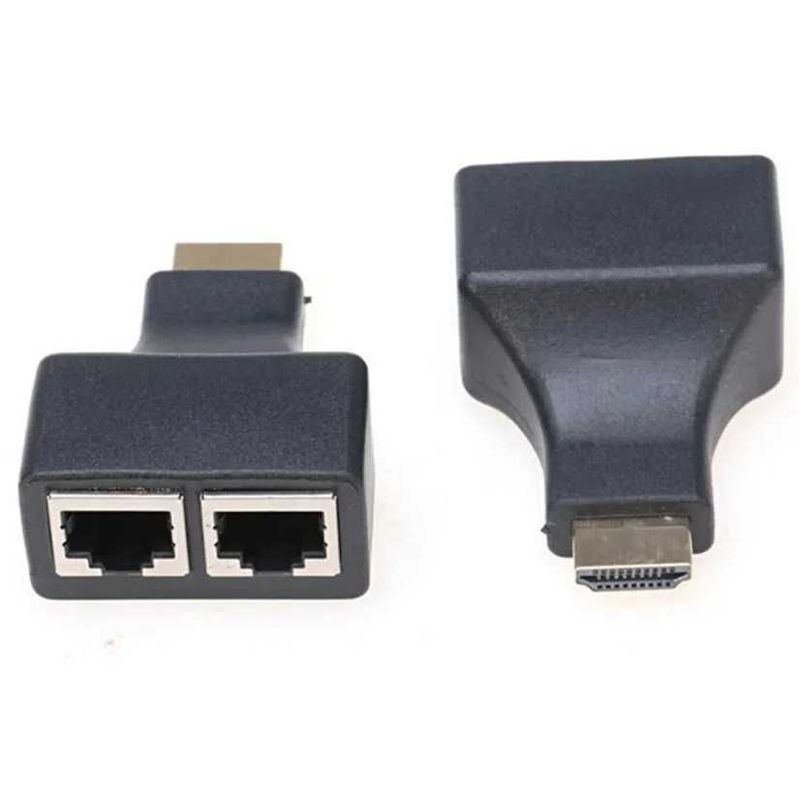 Пассивный HDMI-удлинитель через два LAN-порта. Пассивный HDMI-удлинитель через два LAN-порта.