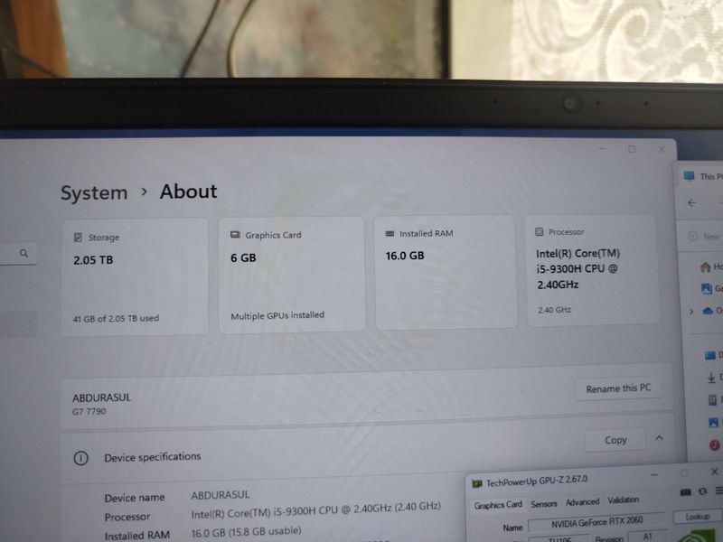 "Dell G7 7790 (RTX 2060, 16GB RAM) - O‘yinlar uchun zo‘r! $500"