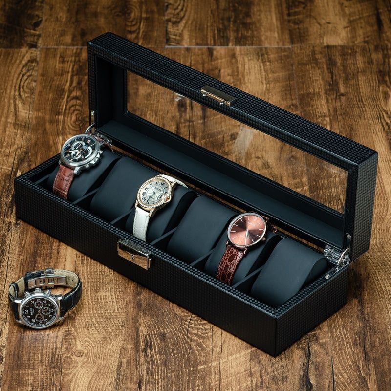 Шкатулка для часов Carbon Fiber Leather Watch Box Шкатулка для часов Carbon Fiber Leather Watch Box