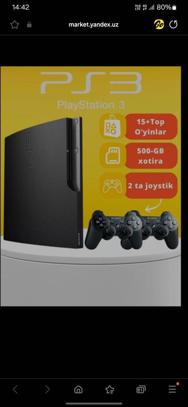 Ps3 3 slim yangi