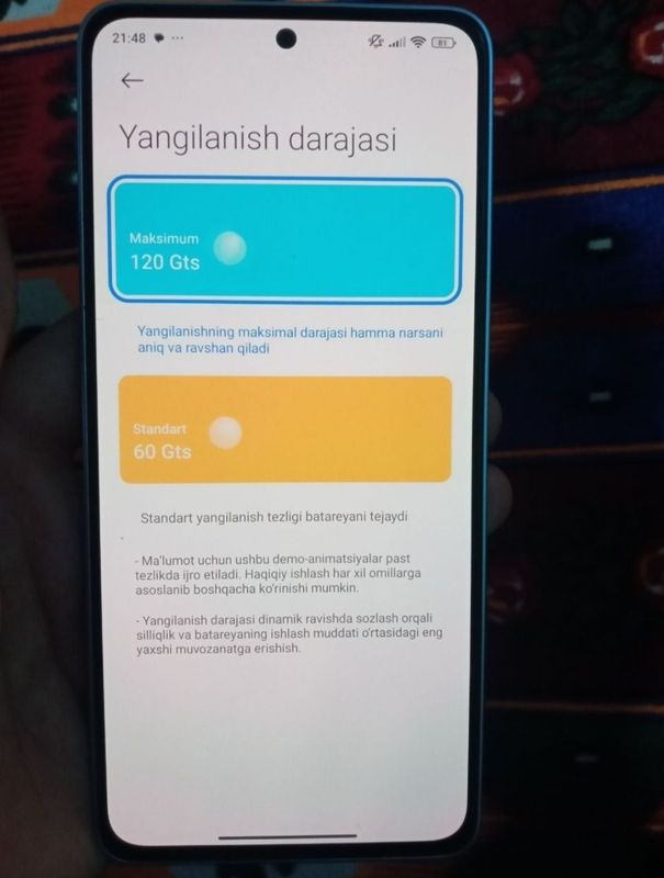 Redmi Not 13 yangi holati