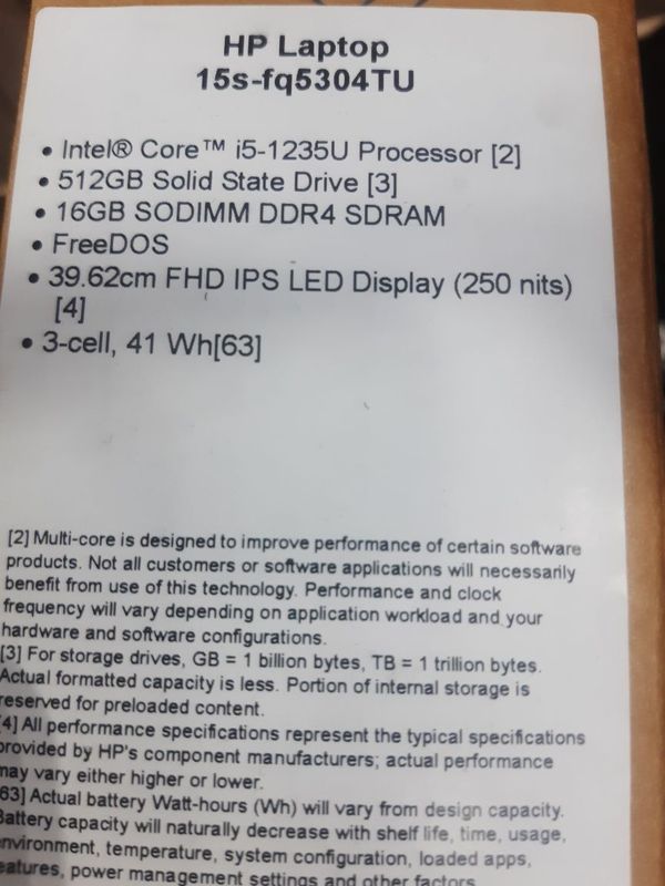 Hp laptop 15s-fq5304TU