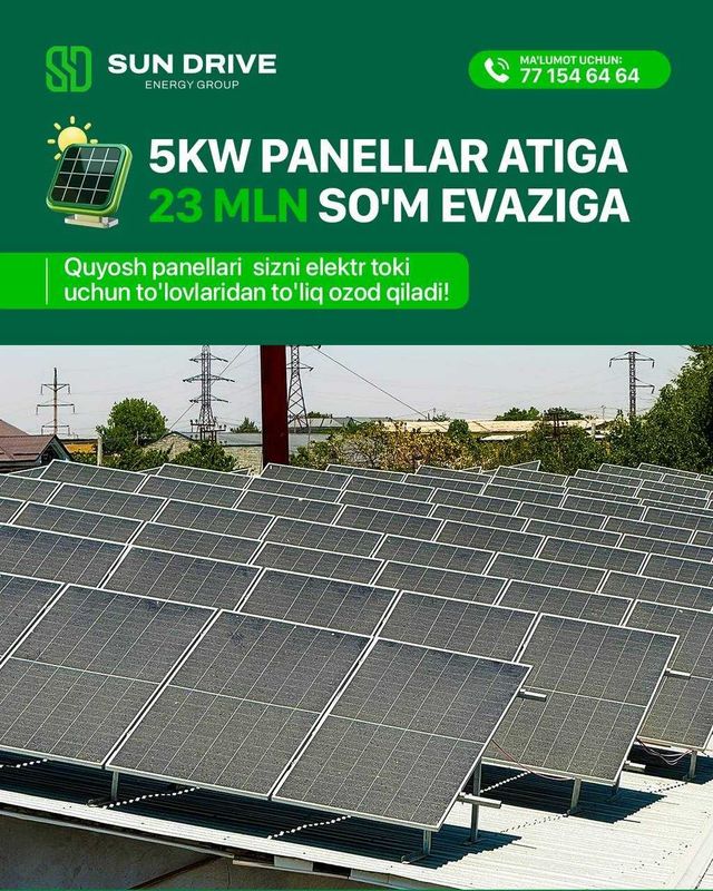 Quyosh panell o'rnatish xizmati