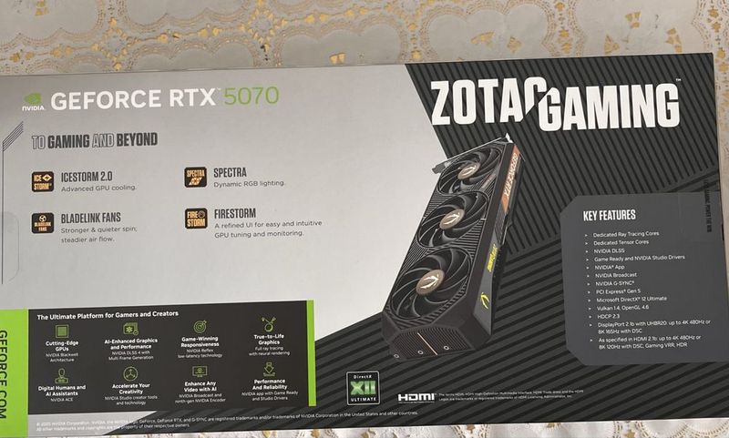 Zotac RTX5070 yengi ochilmagan