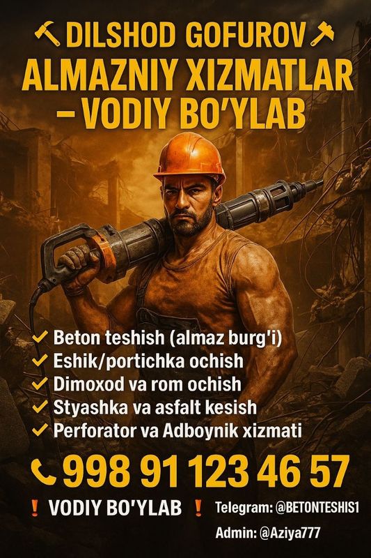 Beton teshish xizmati Beton teshish xizmati