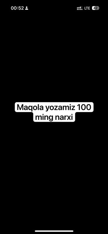 Maqola yozamiz Maqola yozamiz