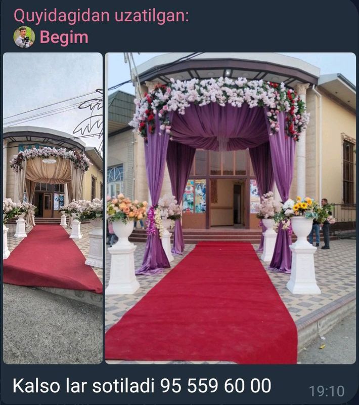 To'y va marosimlar uchun saxna bezaklari