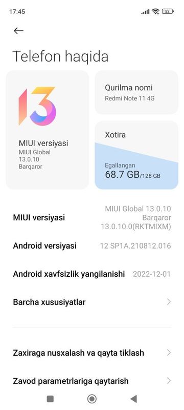Redmi not 11 4g hotra 6/128 ayibi yoq Hotra 6/128 Holat idiyal Redmi not 11 4g hotra 6/128 ayibi yoq Hotra 6/128 Holat idiyal