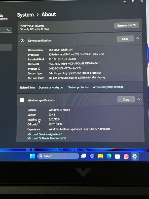 VICTUS HP  16-d1104nwCorei5 513GB RAM16 Windows11