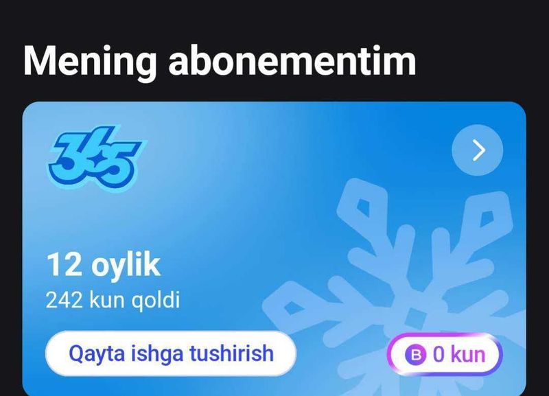 1fit abonoment 8 oylik (242 kun) 1fit abonoment 8 oylik (242 kun)