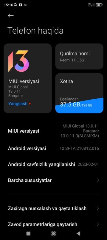 Redmi note 11E 5g