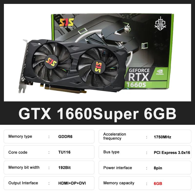 SJS GeForce GTX 1660 Super 6gb