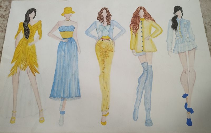 Original pret-a-porter moda uslubidagi moda eskizi Original pret-a-porter moda uslubidagi moda eskizi