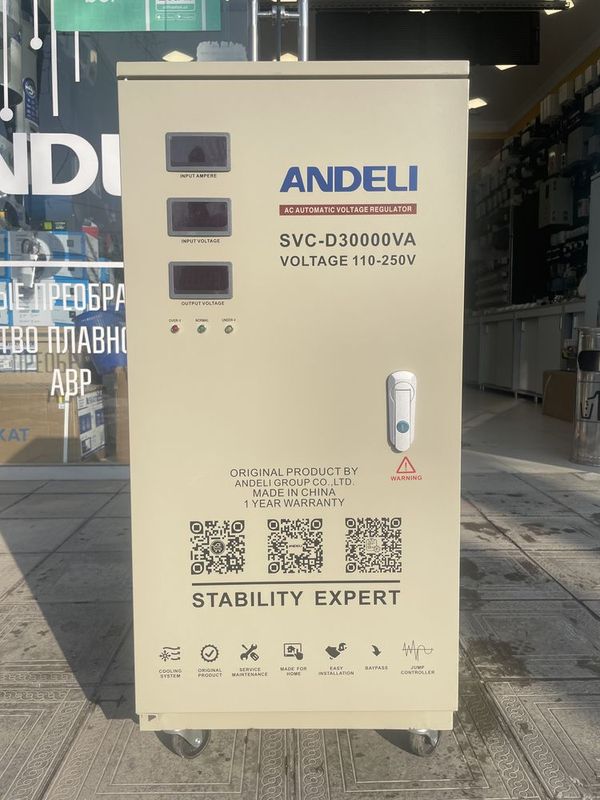 Продаю Стабилизатор напряжения ANDELI-АНДЕЛИ с QR-SVC-D30kva 110-250V