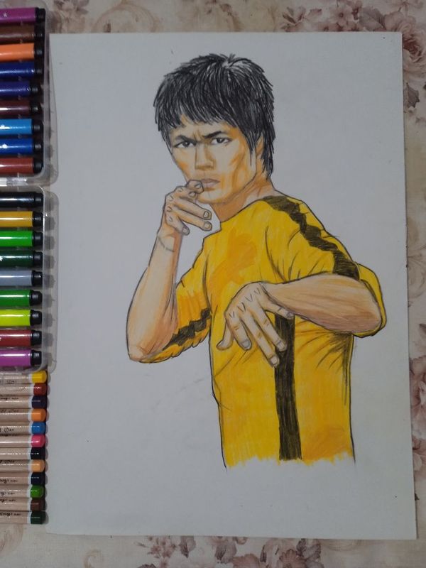 BRUS LI rasmi. A3 portret.