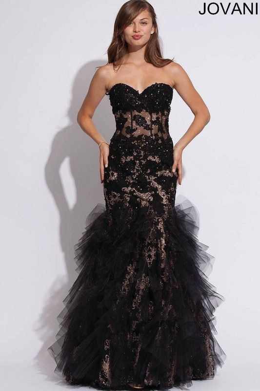 Jovani Couture чёрное платье Американское Jovani Couture чёрное платье Американское