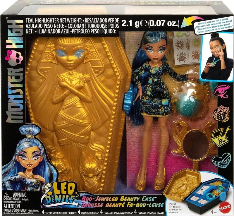 Monster High Doll & Accessories, Cleo De Nile Golden Glam Case Beauty Monster High Doll & Accessories, Cleo De Nile Golden Glam Case Beauty