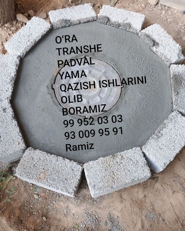 Oʻra, transhe, padval, padkoʻp, basseyn qazimiz. Oʻra, transhe, padval, padkoʻp, basseyn qazimiz.