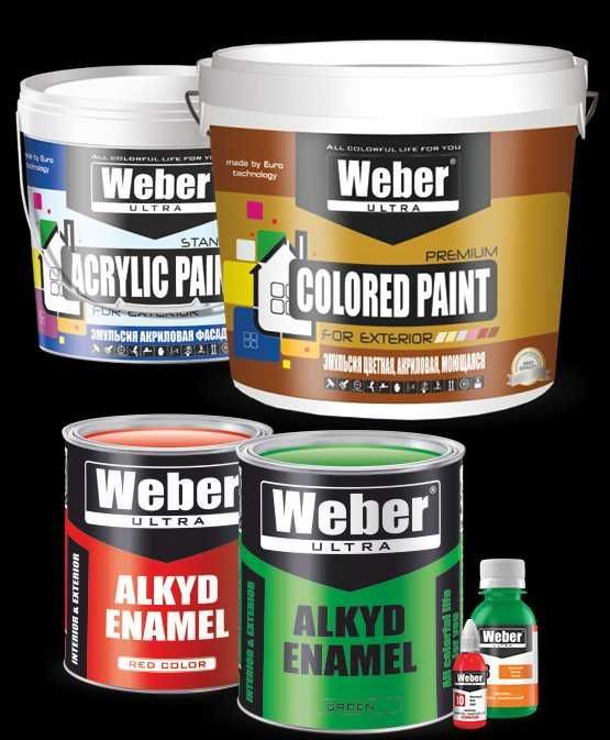 Краска Weber, WEBER большой ассортимент, Краски, Эмульсия Краска Weber, WEBER большой ассортимент, Краски, Эмульсия