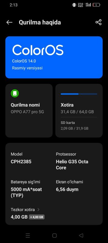 Oppo A77 pro 5g 64/4 Oppo A77 pro 5g 64/4