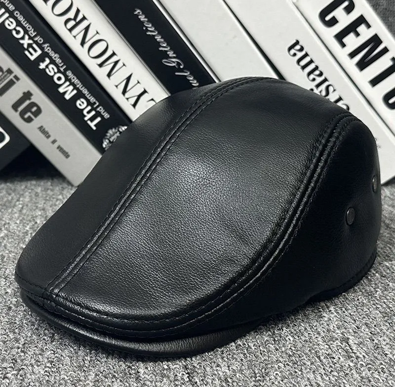 Мужская кепка шапка из натуральной кожи мужской та