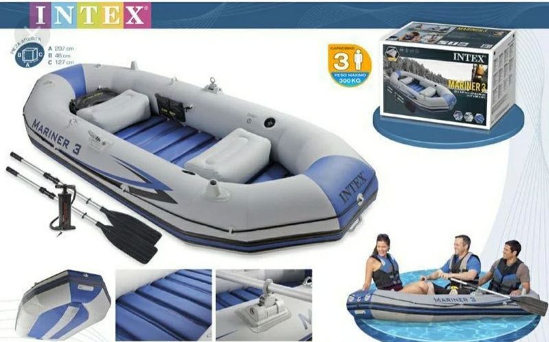 Трёхместная лодка INTEX MARINER 3 новый