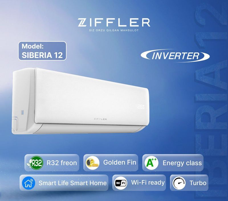 Кондиционер Ziffler 12 DC Inverter Model : Siberia (R32) Доставка