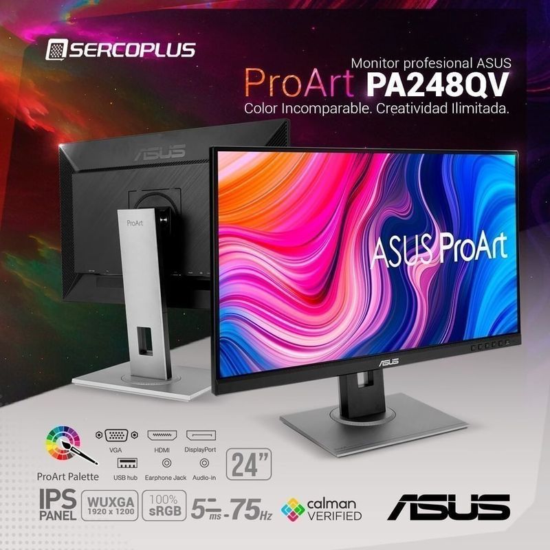 СКИДКА! WUXGA/IPS/100% sRGB/24,1 Дюйма Монитор ASUS PROART PA248QV