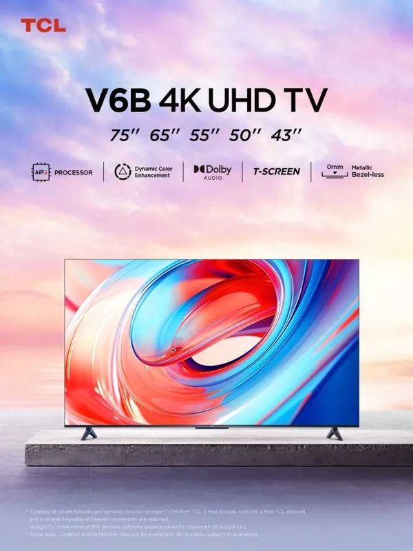 Телевизор TCL 75/65 4K HDR Google TV первый руками доставка бесплатно