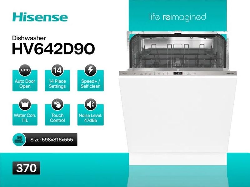 Встраиваемая посудомоечная машина 60 см Hisense HV642D90