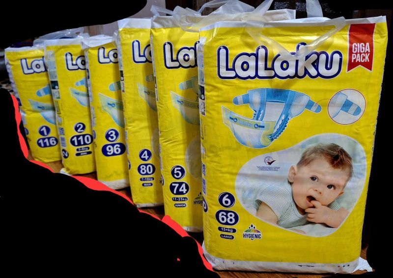 Подгузники Lalaku большая упаковка выгодно 1,2,3,4,5,6 размеры памперс