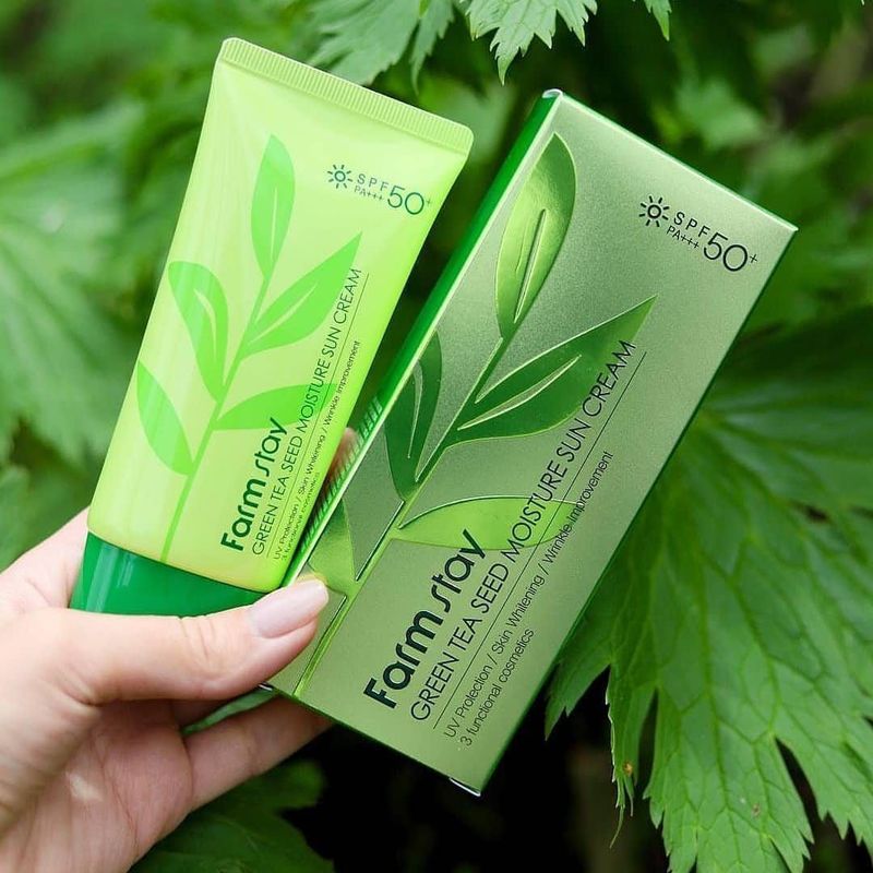 FARM STAY Green Tea Seed Moisture Sun Cream SPF 50+/PA+++