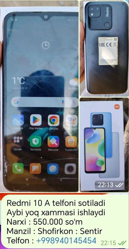 Redmi 10 A Telfoni sotiladi Redmi 10 A Telfoni sotiladi