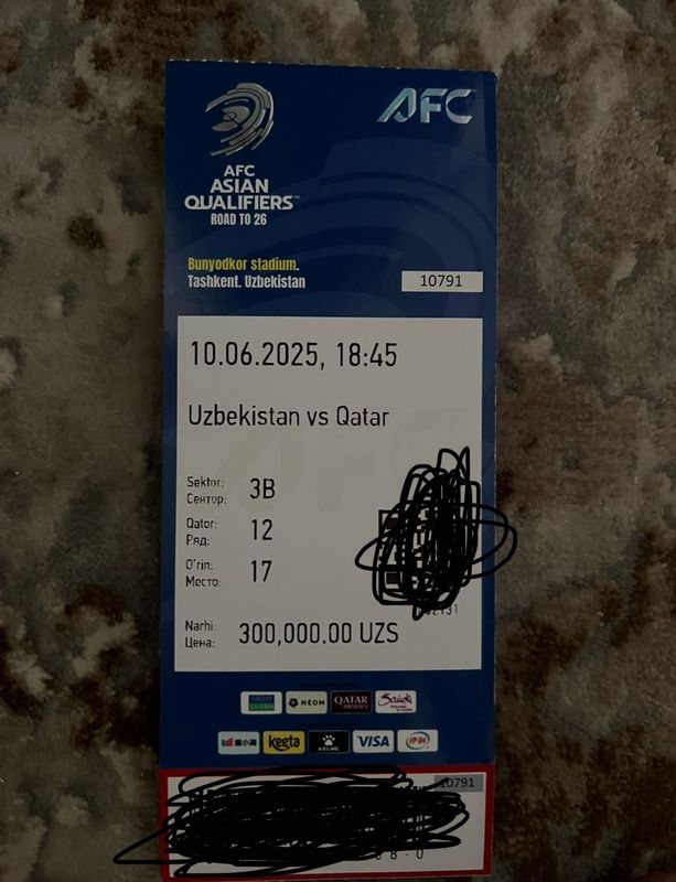 Uzb vs Qatar bilet Uzb vs Qatar bilet