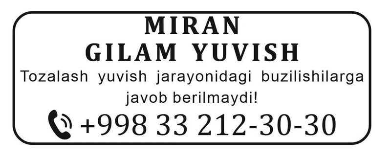 Gilam yuvish Miran