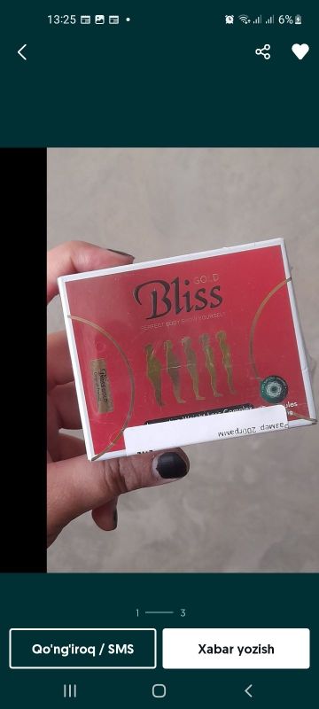 Bliss orginal Germaniya maxsuloti Pachkada 40 talik bo'ladi Kun davo Bliss orginal Germaniya maxsuloti Pachkada 40 talik bo'ladi Kun davo