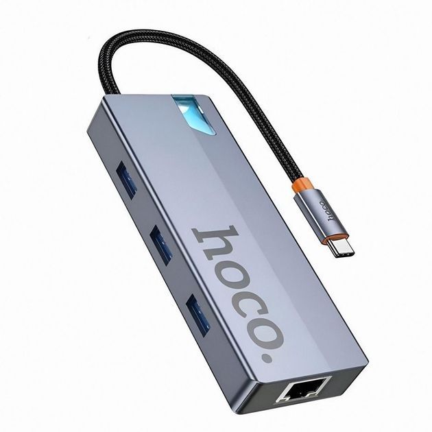 Переходник HOCO HUB HB51, алюминиевый Переходник HOCO HUB HB51, алюминиевый