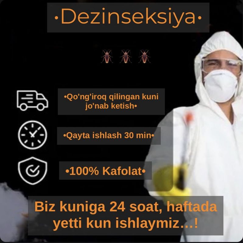 Dizinfekiya dezinfeksiya dezinseksiya 100%kafolat 1yil garantiya