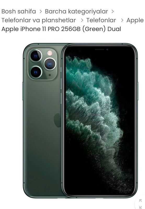 Iphone 11 pro sotiladi xolati ideal dokument karobkasi bor