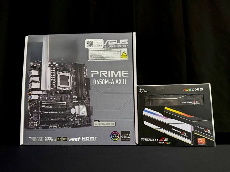 G.Skill Trident Z5 RGB Neo 32GB 6000MHz CL.30+ Asus Prime B650M-A X AX G.Skill Trident Z5 RGB Neo 32GB 6000MHz CL.30+ Asus Prime B650M-A X AX
