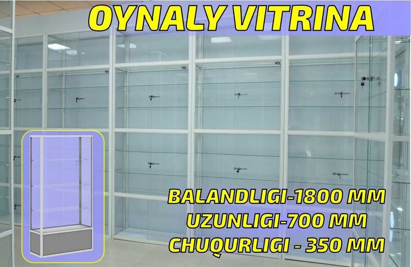 Oynaly vitrina, Акция, прилавки, savdo vitrinalar stellajlar