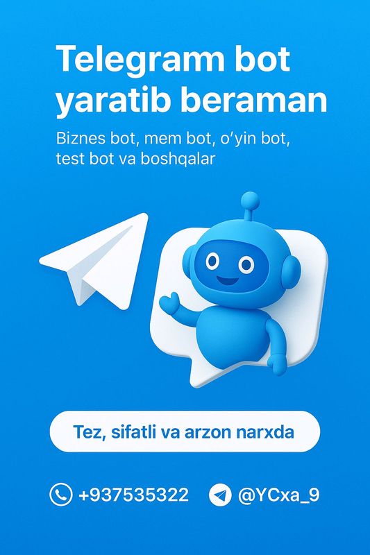 Bot yaratib beramiz! Bot yaratib beramiz!