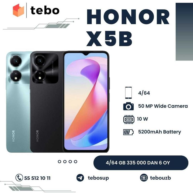 Honor X5B telefonlari Muddatli to'lovga