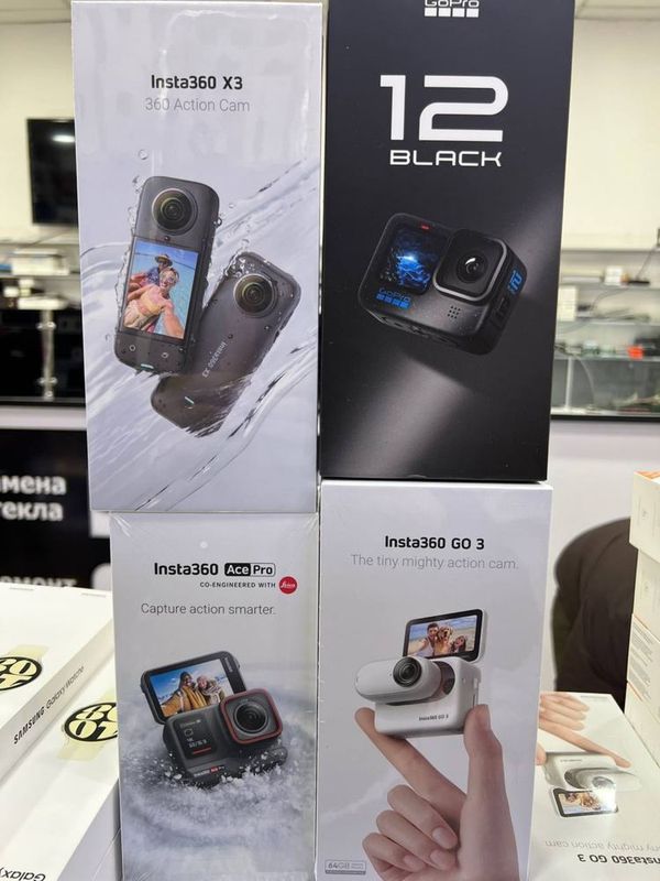 Action camera insta 360 X3.Insta go pro hero 13.Insta Go3.insta ace pr